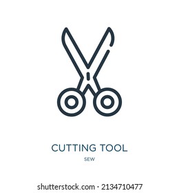 cutting tool thin line icon. steel, knife linear icons from sew concept isolated outline sign. Vector illustration symbol element for web design and apps.