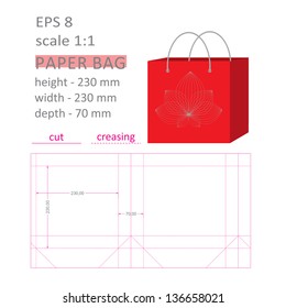 Cutting Tools Paper Bag Red Bag Stock Vector (Royalty Free) 136658021 ...