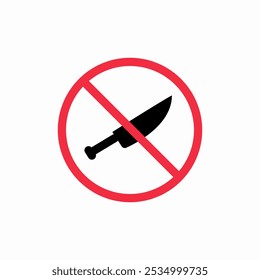 cutting tools are prohibited icon sign vector