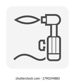 Diseño de iconos vectoriales de herramientas de corte de gas.