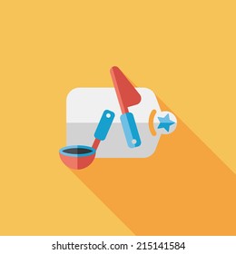cutting toy flat icon with long shadow,eps10