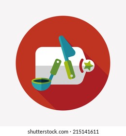 cutting toy flat icon with long shadow,eps10