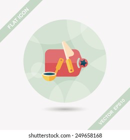 cutting toy flat icon with long shadow,eps10