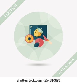 cutting toy flat icon with long shadow,eps10