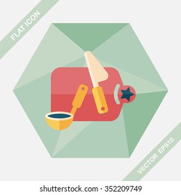 cutting toy flat icon with long shadow,eps10