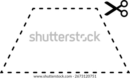Cutting Trapezium Trapezoid shape worksheet element for preschool and kindergarten 