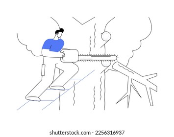 Cutting trees and shrubs abstract concept vector illustration. Gardening services, landscape maintenance, pruning, remove diseased, dead and broken branches, shape trees abstract metaphor.