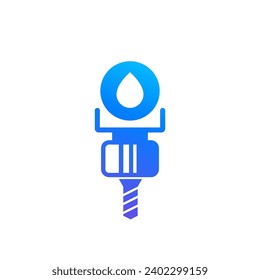 Cortar con icono de agua, vector CNC