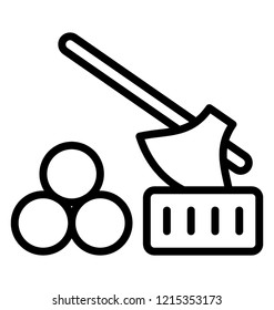 Cutting woods line icon, deforestation concept 