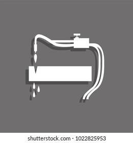 Cutting work with a gas cutter. Vector icon.