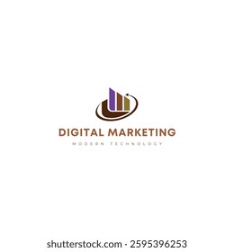 Cutting-Edge Logo Design for Digital Marketing Agencies - Emphasizing Innovation, Strategy, and Technology in Online Branding