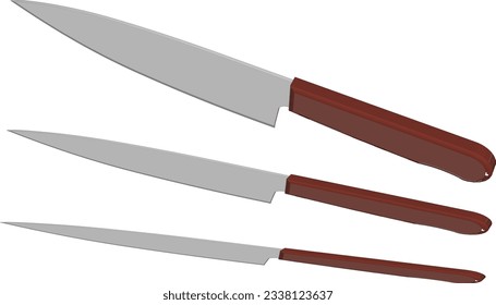 Cutting-edge vector illustration: Essential kitchen knives.