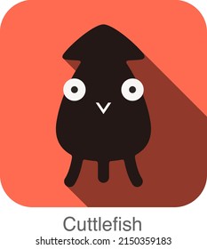 Cuttlefish animal face flat design