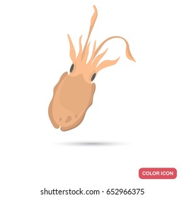Cuttlefish color flat icon for web and mobile design
