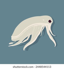 Cuttlefish Flat Vector Illustration Marine, Cephalopod, Wildlife, Animal, Icon.