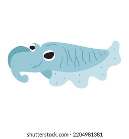 Cuttlefish. Flat vector illustration on white background.