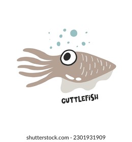 Tintenfisch; handgezeichnet; Hand; gezeichnet; Cartoon; Stil; Konstruktion, Symbol; Illustration; Grafik; isoliert; Kind; süß; Kind; Briefe; lustig; Vektor; Baby; Kindergarten; Spielzeug; Element; Ozean; See; Einwohner; und