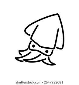 cuttlefish icon vector, line style icon