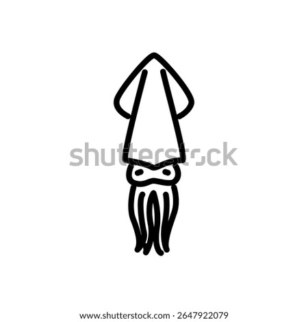 cuttlefish icon vector, line style icon