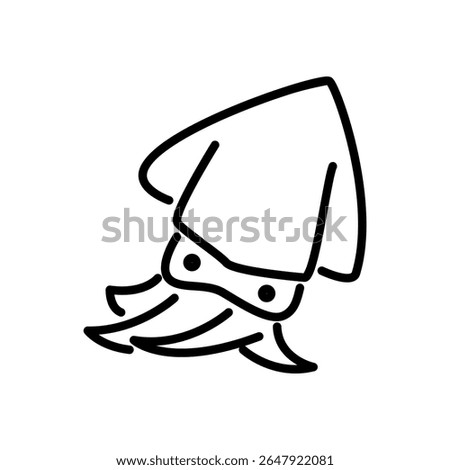 cuttlefish icon vector, line style icon