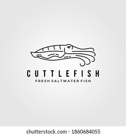 cuttlefish line art logo minimalist vector illustration design