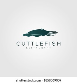 cuttlefish logo vintage silhouette vector illustration design