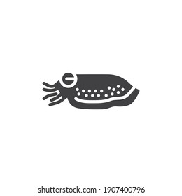 Icono de la línea de moluscos de sepia. signo de estilo lineal para concepto móvil y diseño web. Icono del vector de contorno de animal de peces recortados. Símbolo, ilustración del logotipo. Gráficos vectoriales