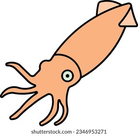 cuttlefish octopus mollusc cephalopod squid fish Outline
