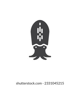 Cuttlefish vector icon. filled flat sign for mobile concept and web design. Octopus, squid molluscs glyph icon. Symbol, logo illustration. Vector graphics