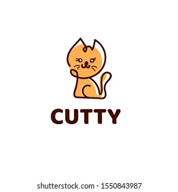 Cuty cat logo design vector graphics design