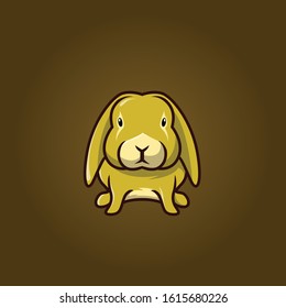 CUTY RABBIT LOGO. VECTOR ILLUSTRATION