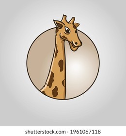 CUTY ZOO GIRAFFE CIRCLE ICON TEMPLATE