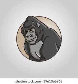 CUTY ZOO GORILLA CIRCLE ICON TEMPLATE