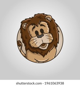 CUTY ZOO LION CIRCLE ICON TEMPLATE