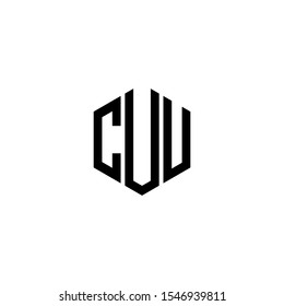 CUU Letter Logo Design polygon Monogram Icon Vector Template