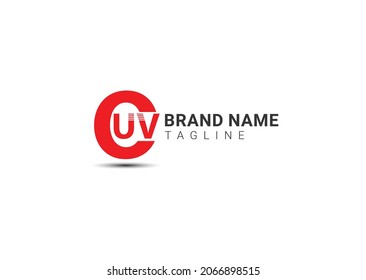 CUV letter logo and icon design template