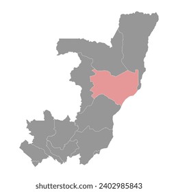 Mapa del departamento de Cuvette, división administrativa de la República del Congo. Ilustración vectorial.
