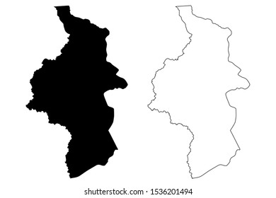 Cuvette-Ouest Department (Departments of the Republic of the Congo, Congo-Brazzaville, Congo Republic,RotC) map vector illustration, scribble sketch Cuvette Ouest (Western Cuvette) map