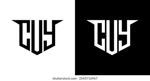 CUY Buchstaben-Logo-Design mit weißem Hintergrund in Illustrator, Vektorlogo modernen Alphabet Schriftart Überlappung Stil, Kalligraphie-Designs für Logo, Poster, Einladung, etc.