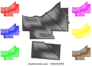 Cuyahoga and Champaign County, Ohio State (U.S. county, United States of America) map vector illustration, scribble sketch map