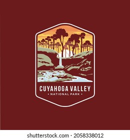 Cuyahoga Valley National Park Emblem patch logo illustration on dark background