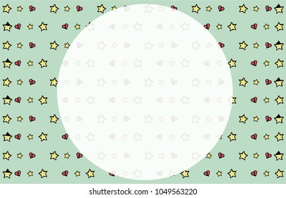 Cuye template with a pattern of stars and hearts