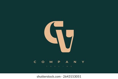 CV Abstract Geometric Logo Design. Modern and elegant logo design with simplistic typography elements, showcasing branding excellence.