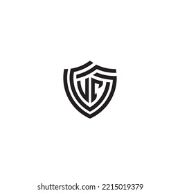 CV abstract line shield concept in high quality professional design that will print well across any print media