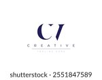 CV abstract minimalist letters Logo Monogram. It is a minimalist logo, this logo is made by combining two letters