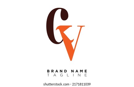 CV Alphabet letters Initials Monogram logo VC, C and V