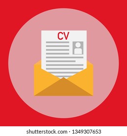 cv application received via mail in flat design