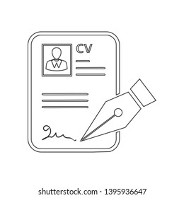 CV approvevent icon. Element of HR for mobile concept and web apps icon. Outline, thin line icon for website design and development, app development