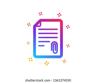 CV attachment icon. Document file symbol. Dynamic shapes. Gradient design attachment icon. Classic style. Vector