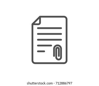CV attachment line icon. Document file symbol. Quality design element. Editable stroke. Vector